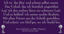 Zitat aus Richard III. von William Shakespeare
